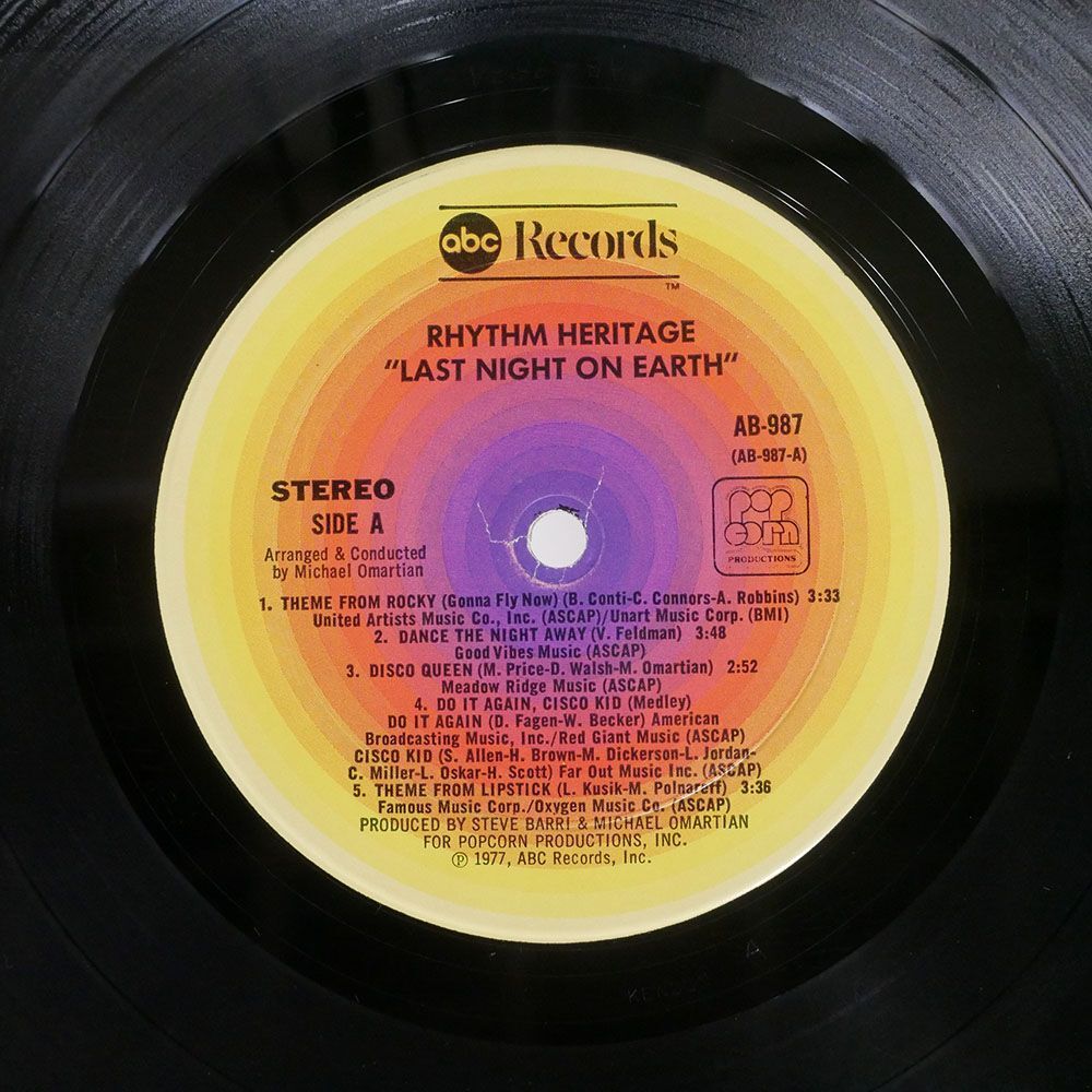 米 RHYTHM HERITAGE/LAST NIGHT ON EARTH/ABC AB987 LPの画像2