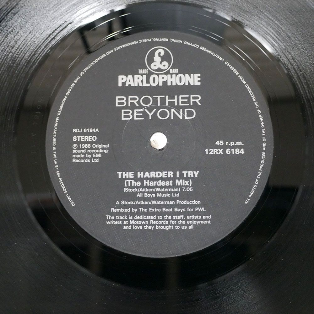 BROTHER BEYOND/HARDER I TRY (REMIX)/PARLOPHONE 0602028166 12の画像2