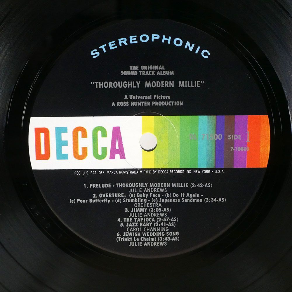 米 OST/THOROUGHLY MODERN MILLIE - THE ORIGINAL SOUND TRACK ALBUM/DECCA DL71500 LPの画像2