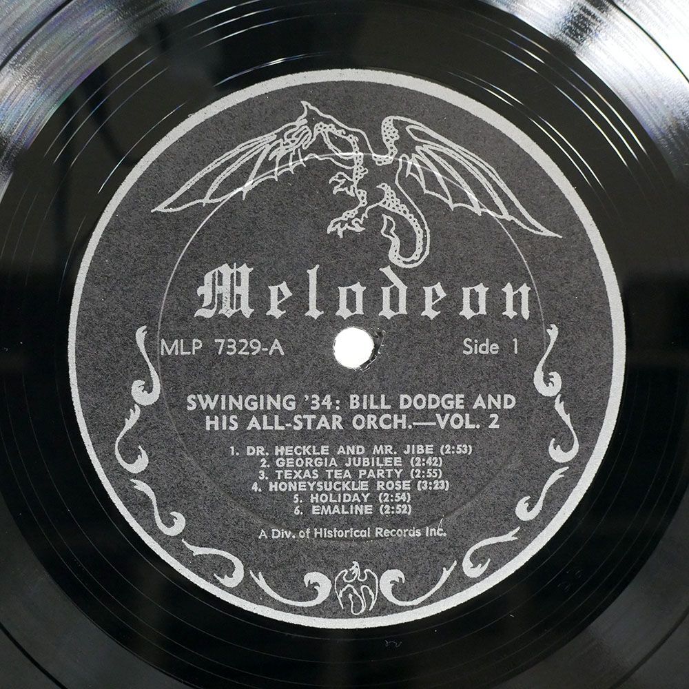 BILL DODGE AND HIS ALL-STAR ORCHESTRA/SWINGING ’34, VOL. 2/MELODEON MLP7329 LPの画像2