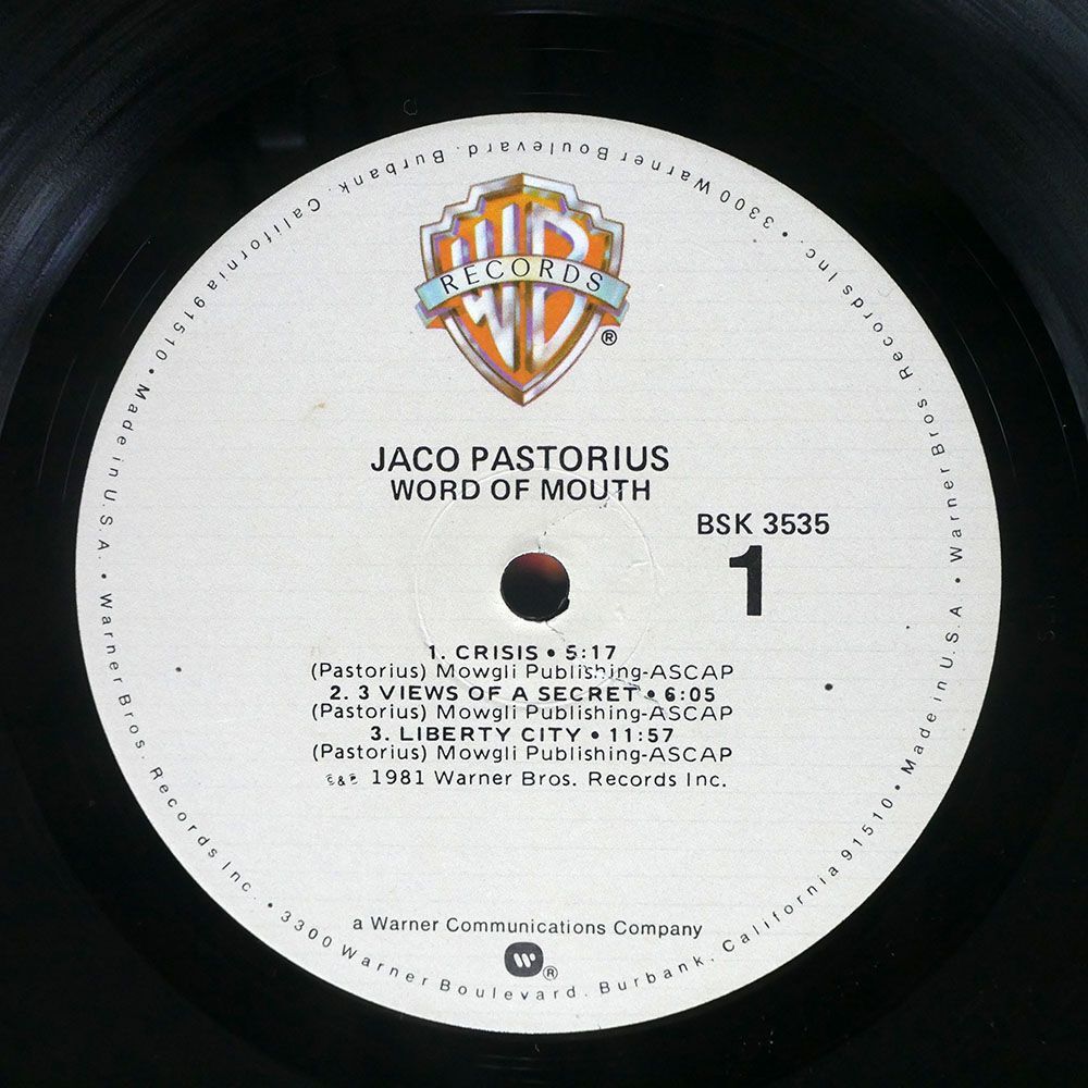 JACO PASTORIUS/WORD OF MOUTH/WARNER BROS. BSK3535 LPの画像2