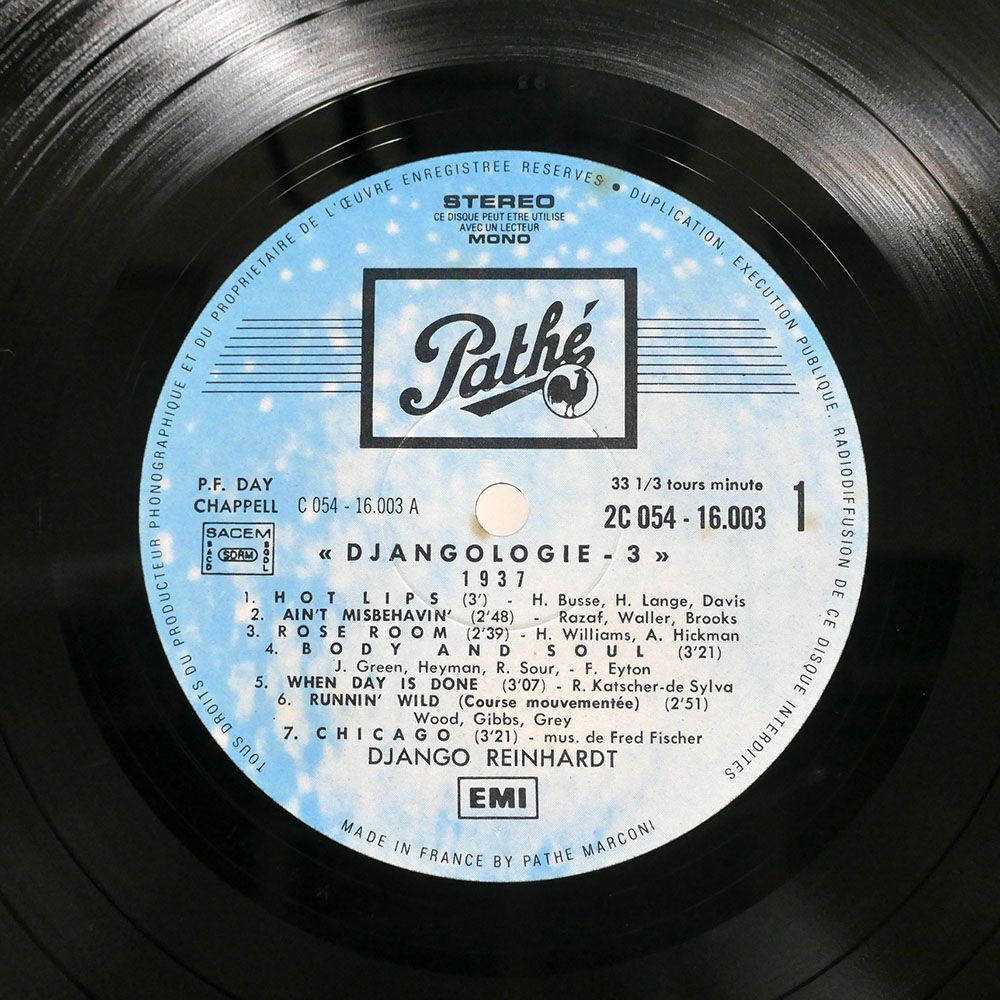 DJANGO REINHARDT/DJANGOLOGIE 3 (1937)/PATH 2C05416003 LP_画像2