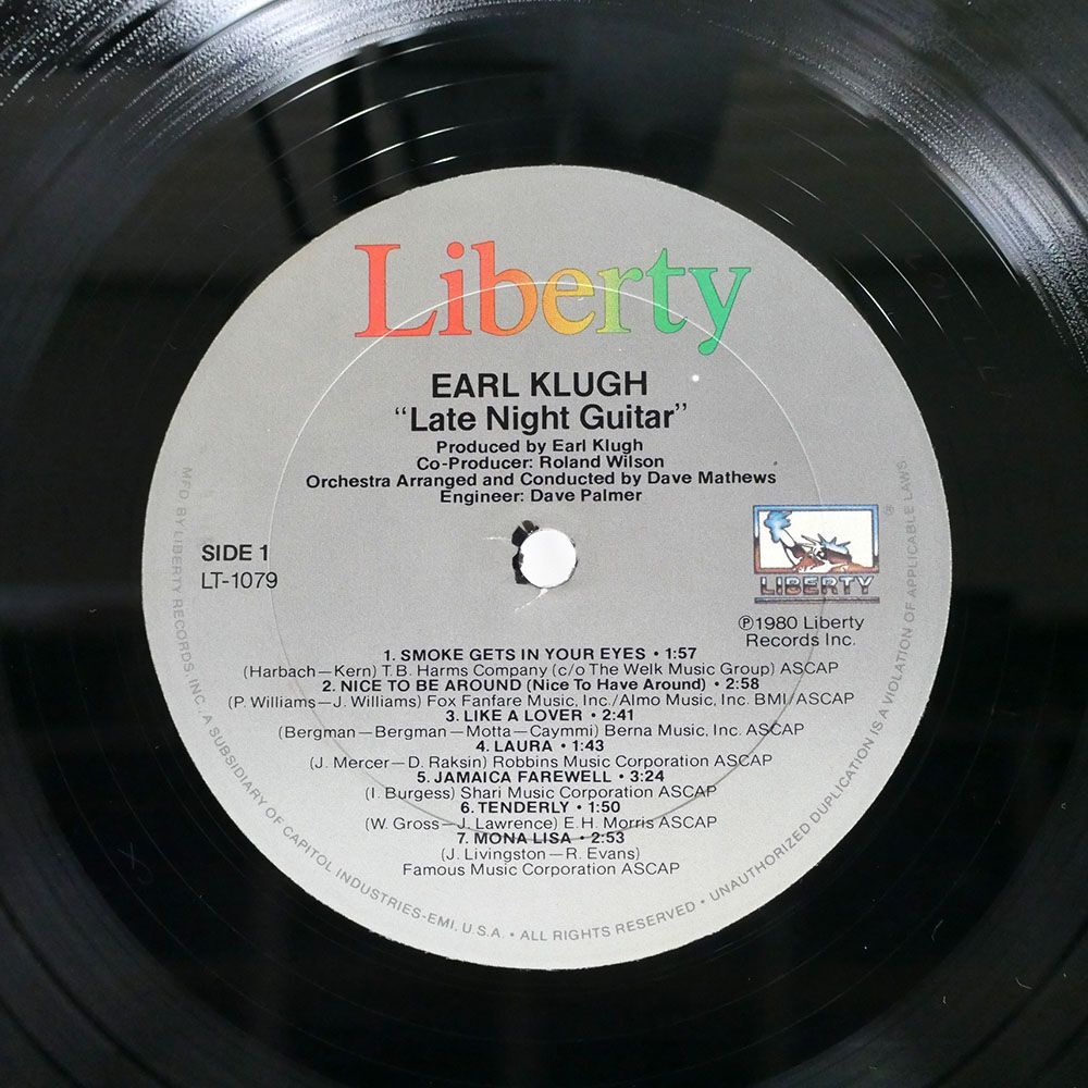 EARL KLUGH/LATE NIGHT GUITAR/LIBERTY LT1079 LPの画像2