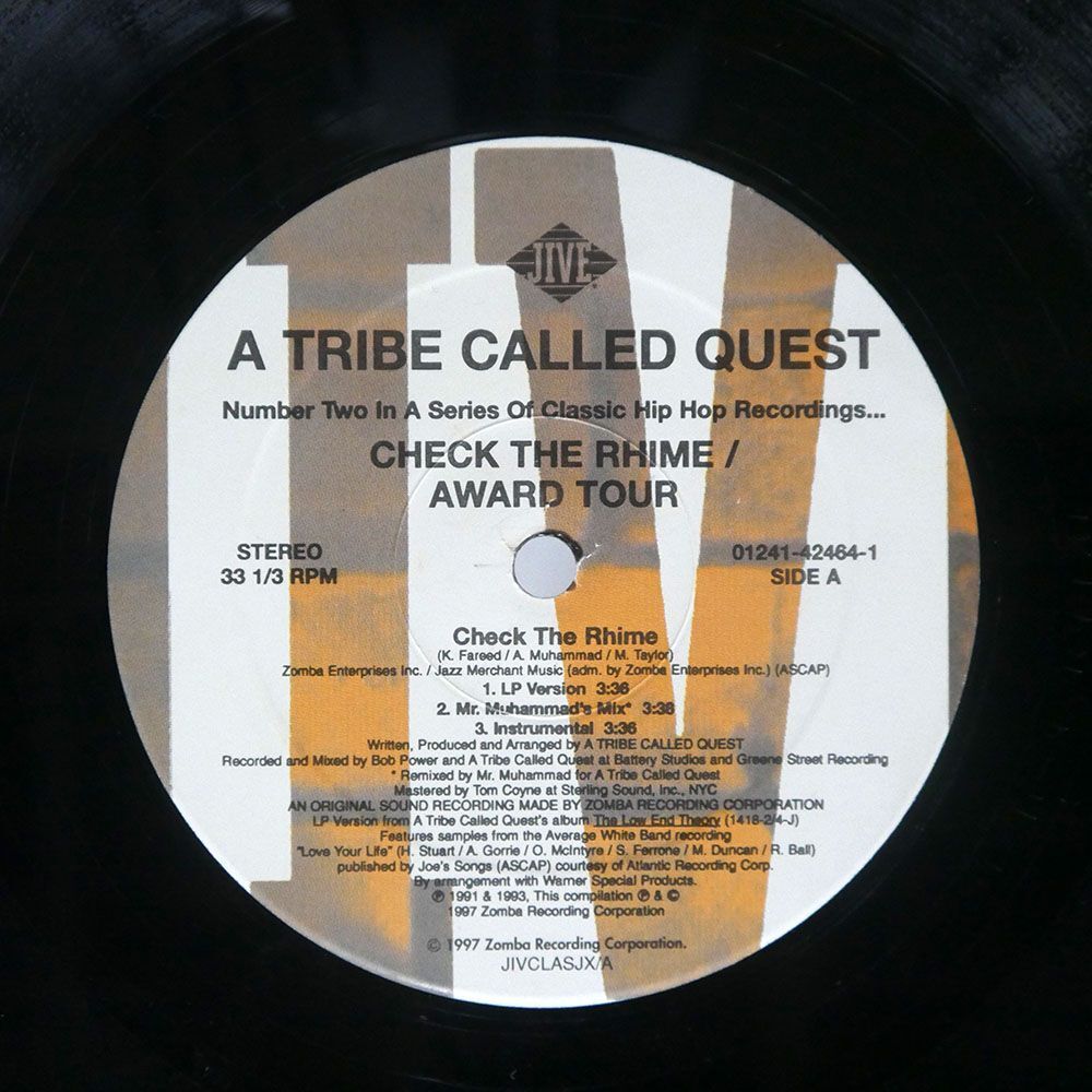 米 A TRIBE CALLED QUEST/CHECK THE RHIME AWARD TOUR/JIVE 01241424641 12_画像2