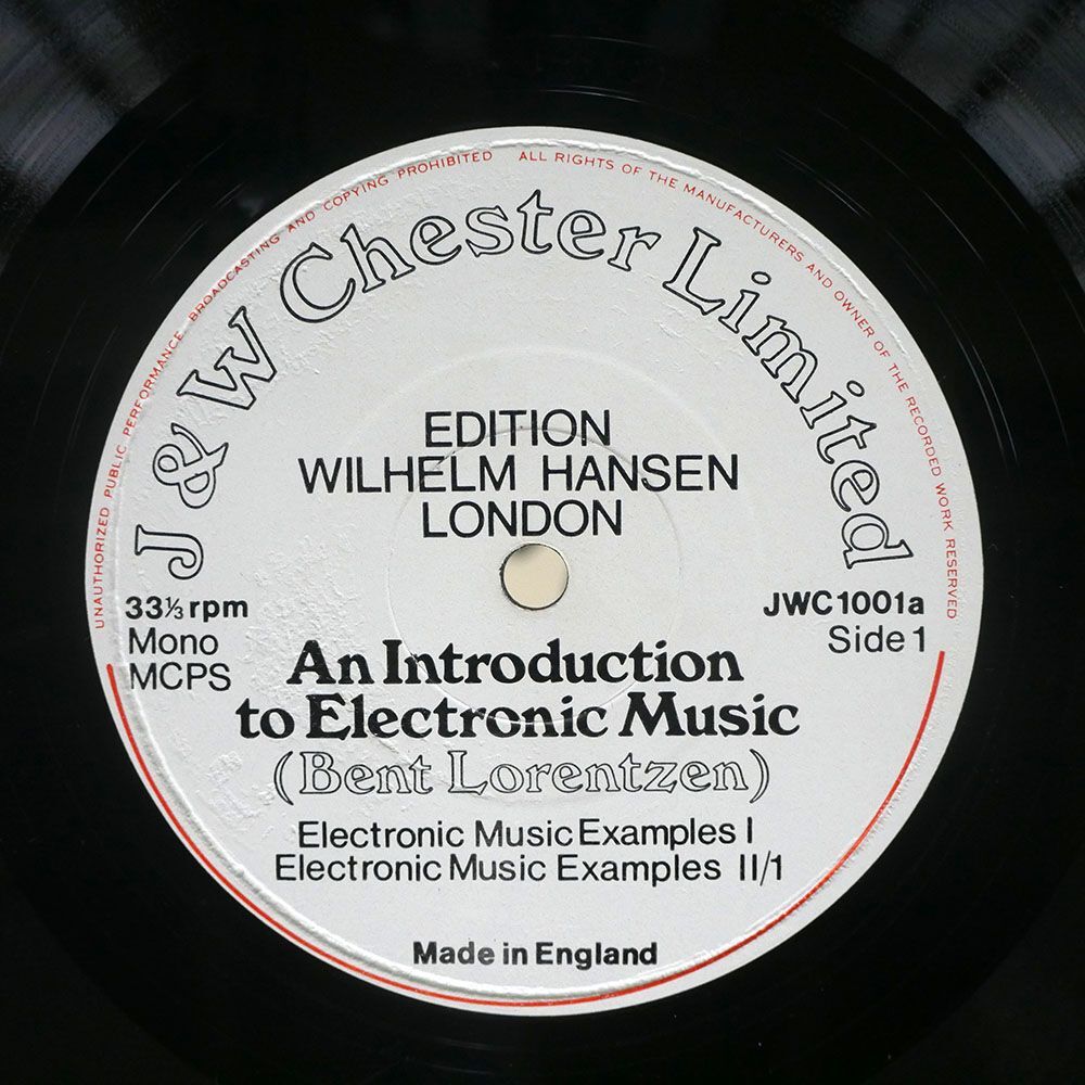 英 BENT LORENTZEN/AN INTRODUCTION TO ELECTRONIC MUSIC/J. & W. CHESTER LIMITED JWC1001 LPの画像2