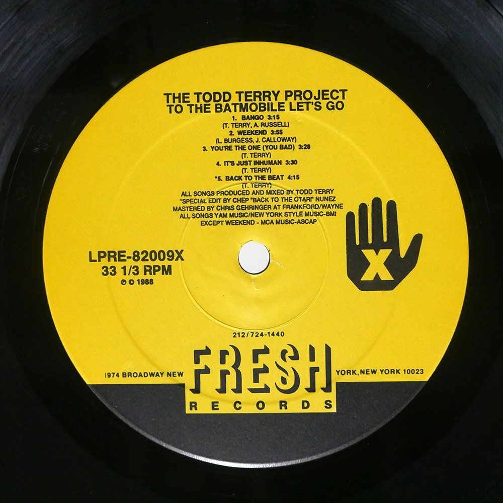 米 TODD TERRY PROJECT/TO THE BATMOBILE LET’S GO/FRESH LPRE82009 LP_画像2