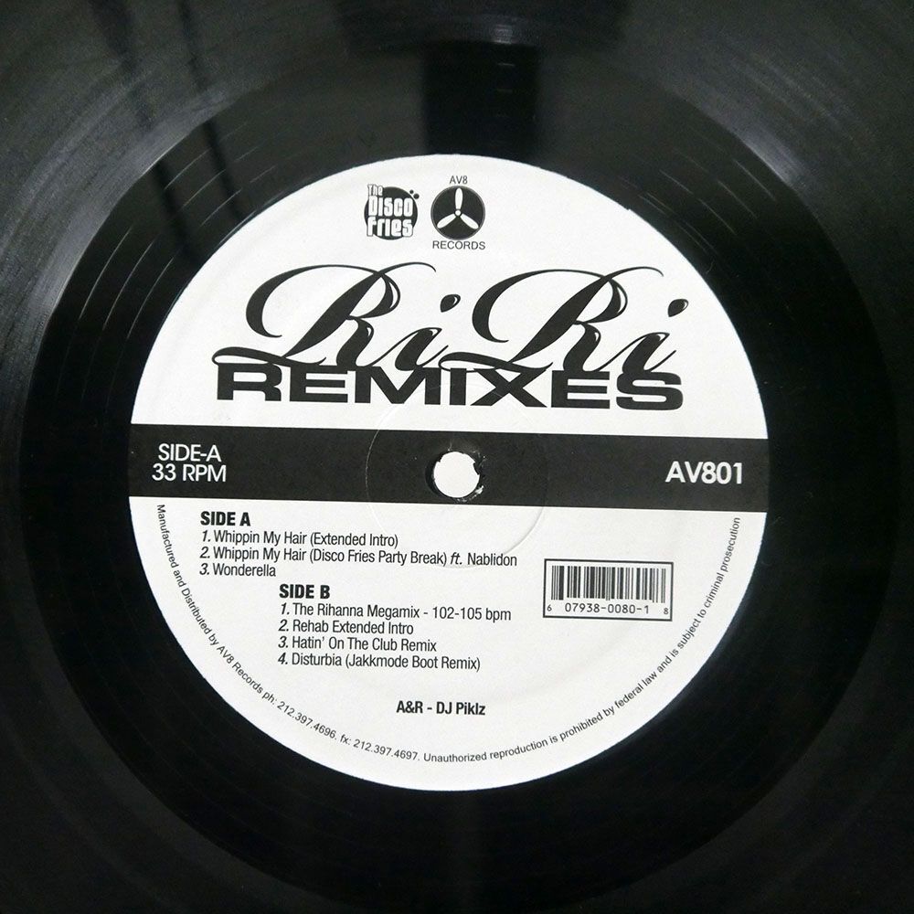 米 RIHANNA/RI RI REMIXES/AV8 AV801 12の画像2