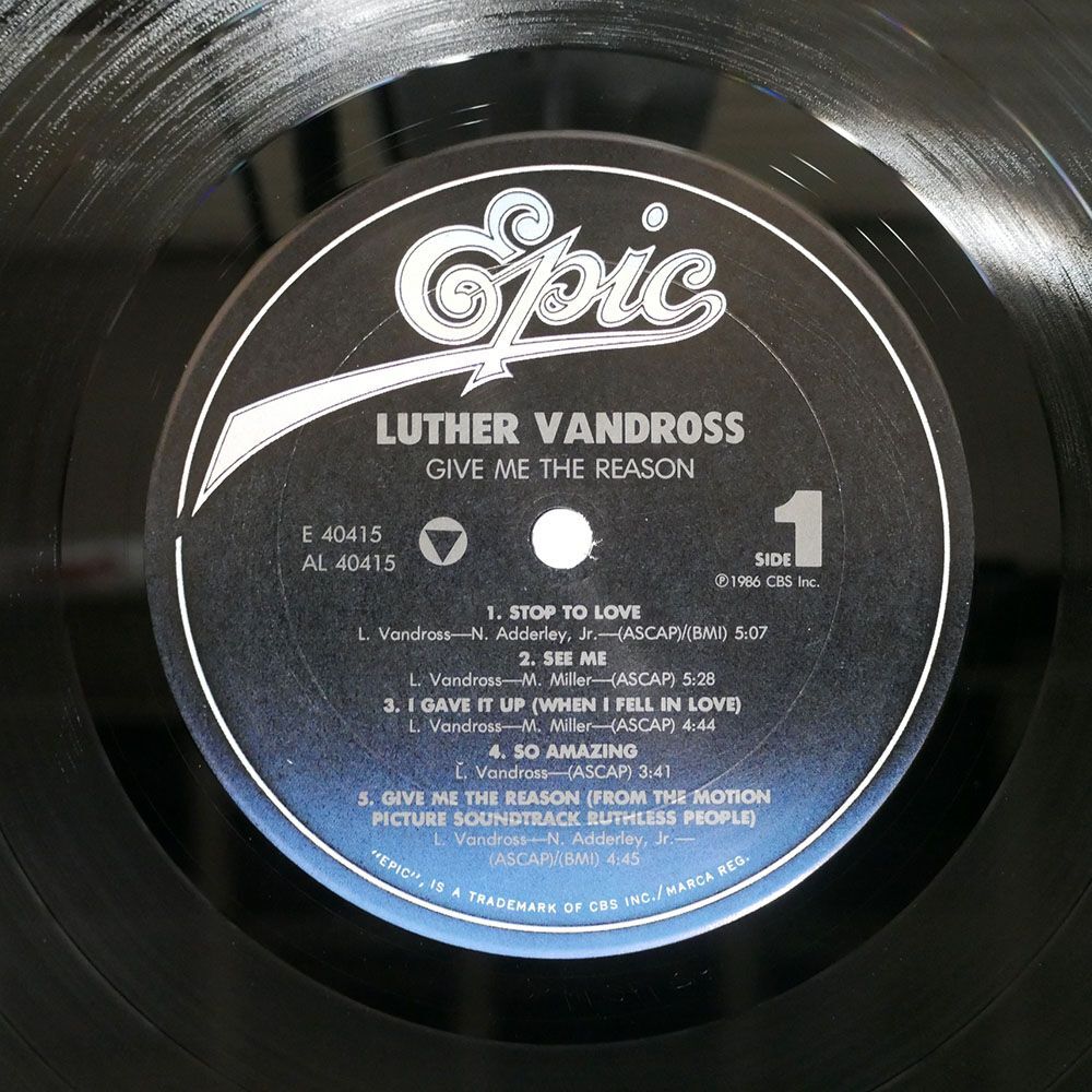 米 LUTHER VANDROSS/GIVE ME THE REASON/EPIC E40415 LPの画像2