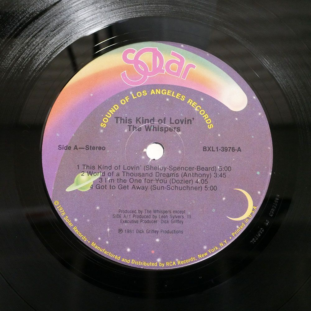 米 WHISPERS/THIS KIND OF LOVIN’/SOLAR BXL13976 LPの画像2