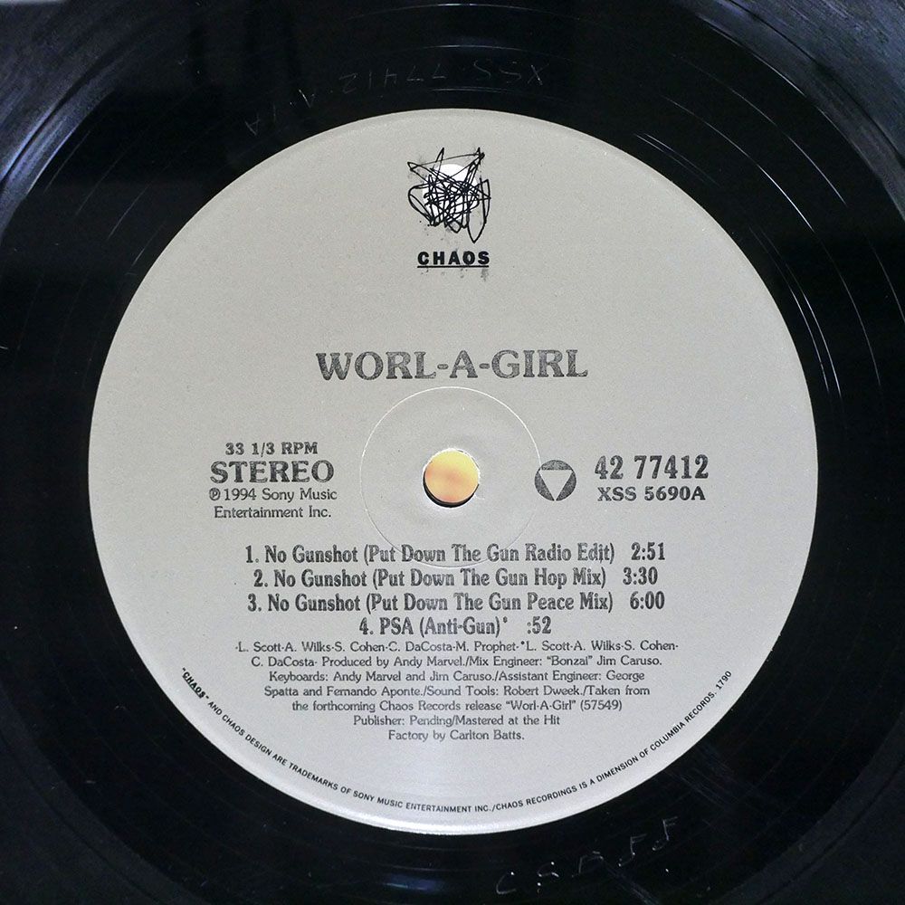 米 WORL-A-GIRL/NO GUNSHOT / X-AMOUNT/CHAOS RECORDINGS 4277412 12の画像2