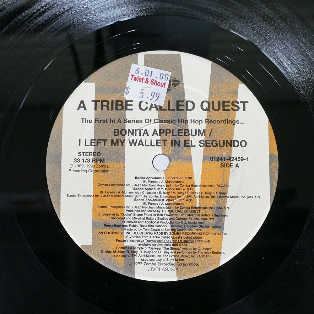 米 A TRIBE CALLED QUEST/BONITA APPLEBUM / I LEFT MY WALLET IN EL SEGUNDO/JIVE 01241424591 12_画像2