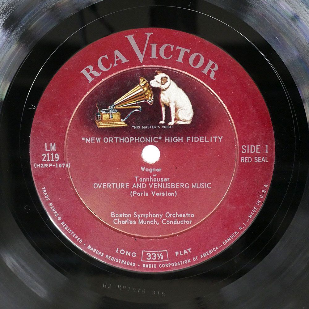 米 CHARLES MUNCH/BOSTON SYMPHONY ORCHESTRA TANNHAUSER/RCA VICTOR RED SEAL LM2119 LP_画像2