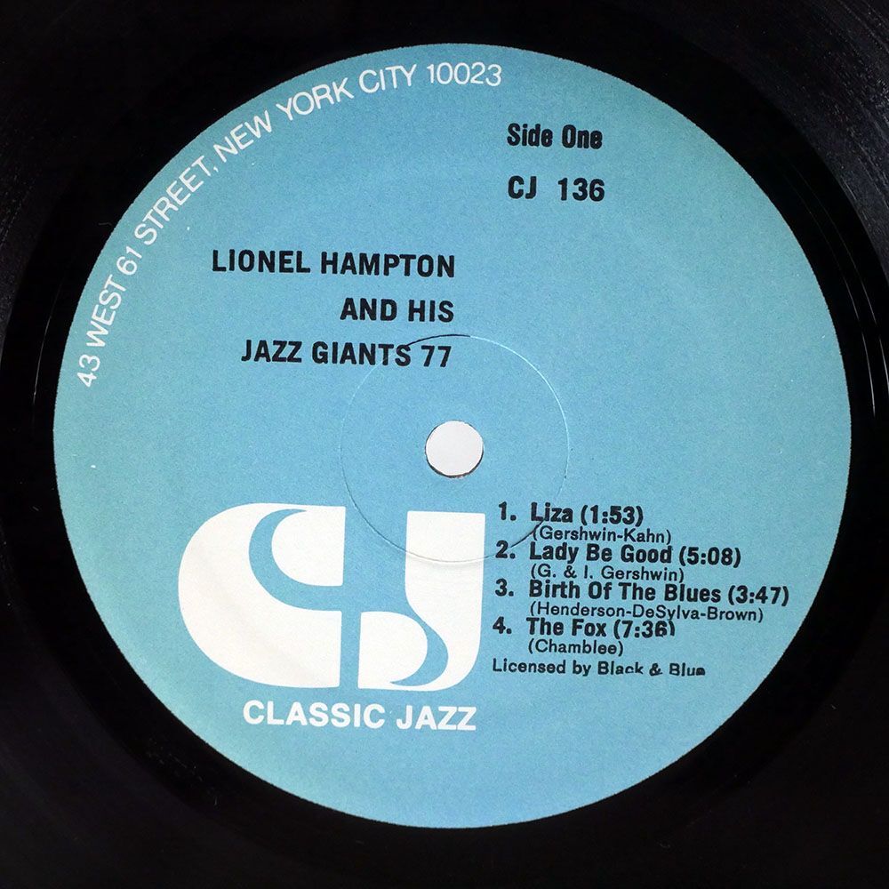 LIONEL HAMPTON & HIS GIANTS OF JAZZ/LIONEL HAMPTON AND HIS JAZZ GIANTS 77/CLASSIC JAZZ CJ136 LPの画像2