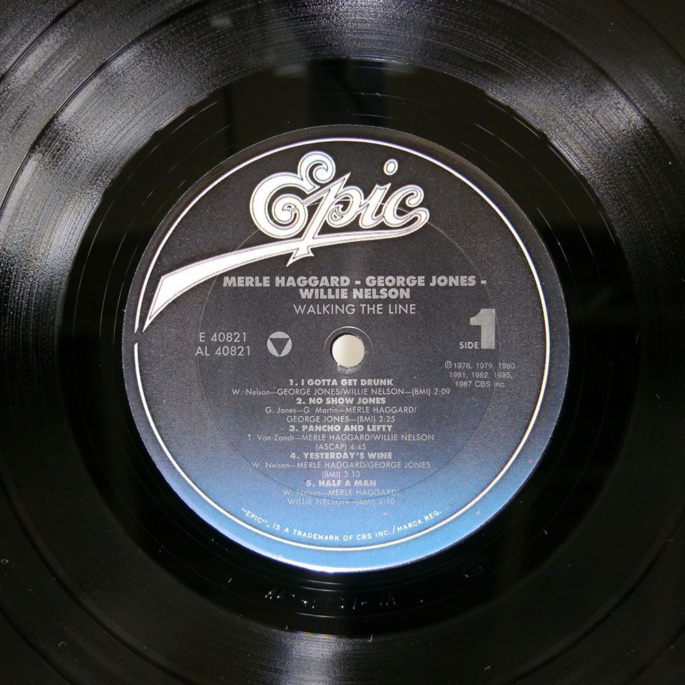 米 MERLE HAGGARD -GEORGE JONES- WILLIE NELSON/WAIKING THE LINE/EPIC E40821 LPの画像2