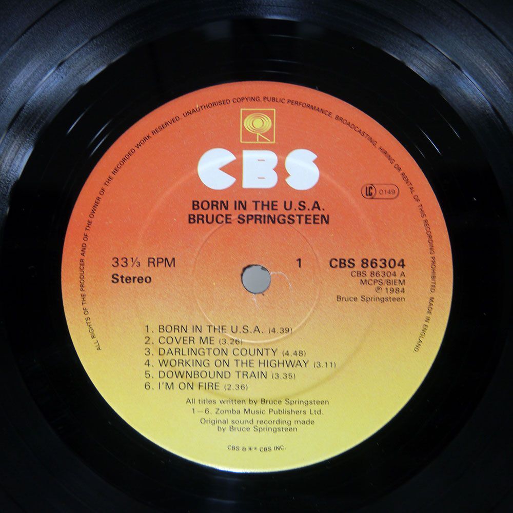 英 BRUCE SPRINGSTEEN/BORN IN THE U.S.A./CBS CBS86304 LPの画像2