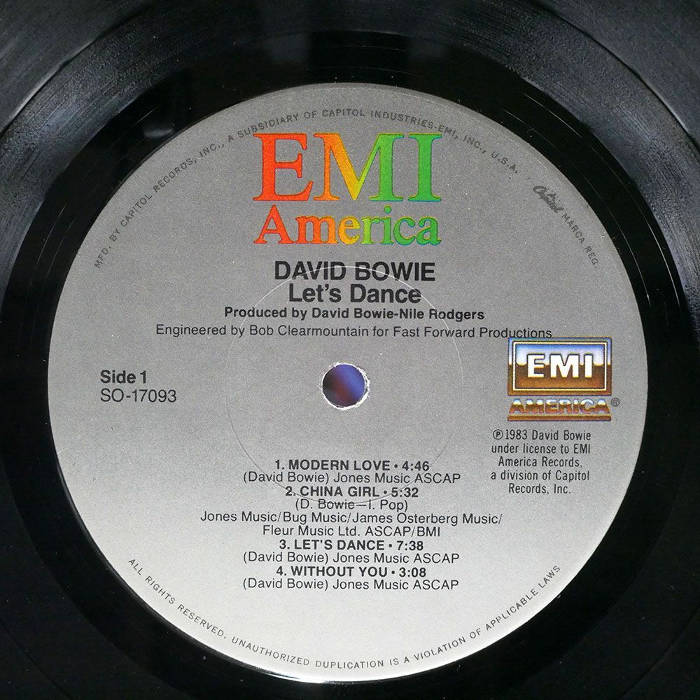 米 DAVID BOWIE/LET’S DANCE/EMI AMERICA SO17093 LPの画像2