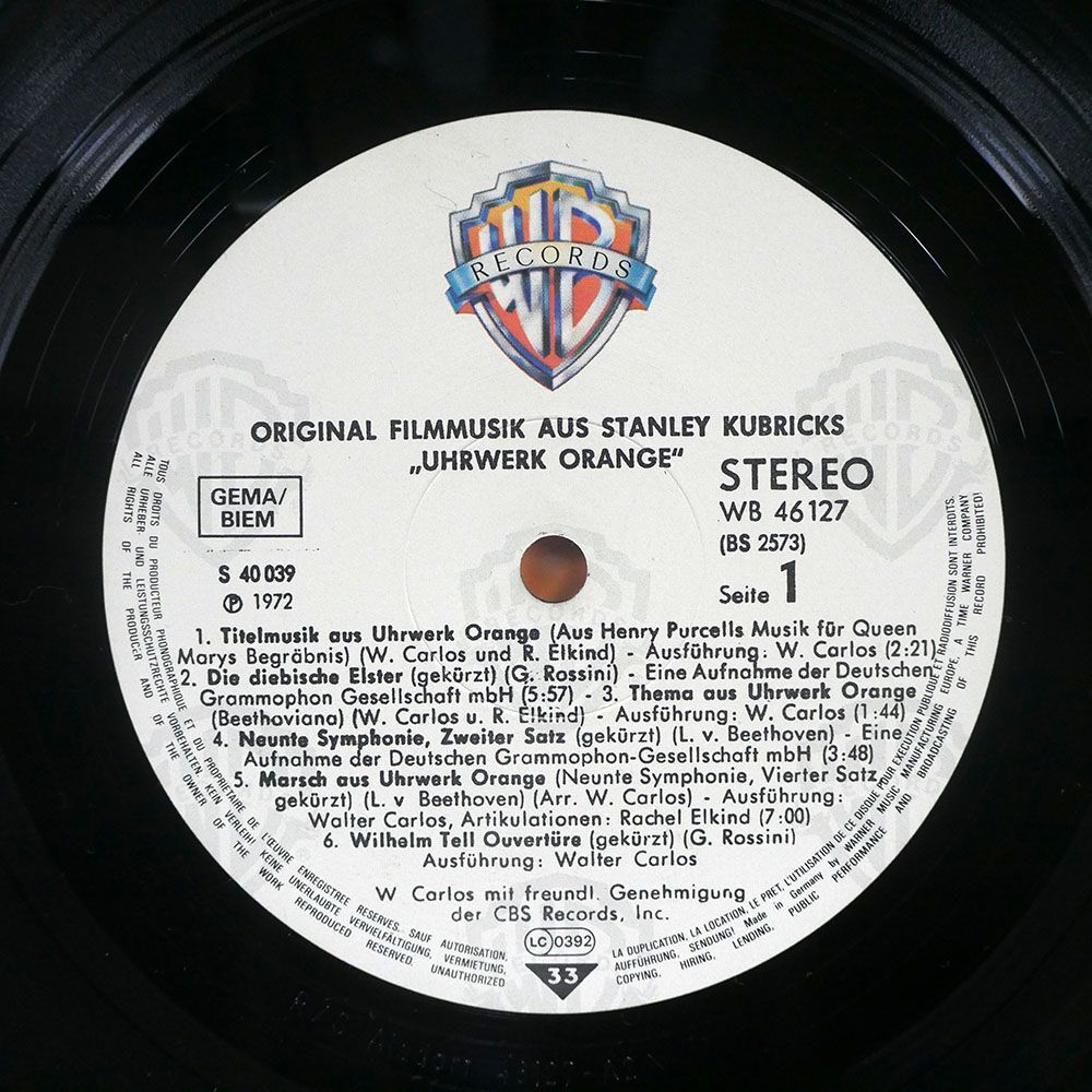独 VA/STANLEY KUBRICK’S CLOCKWORK ORANGE/WARNER BROS. WB46127 LP_画像2