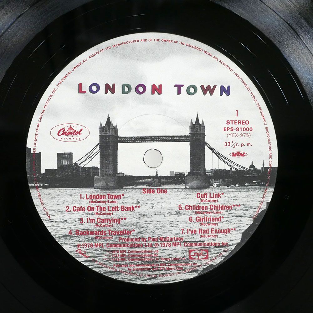 ウイングス/LONDON TOWN/TOSHIBA EPS81000 LP_画像2