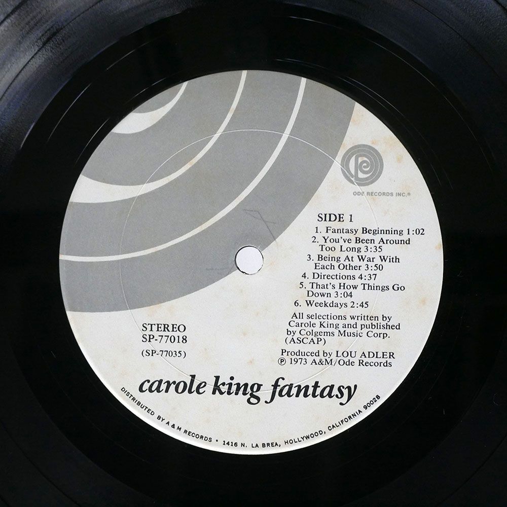 米 CAROLE KING/FANTASY/ODE SP77018 LPの画像2