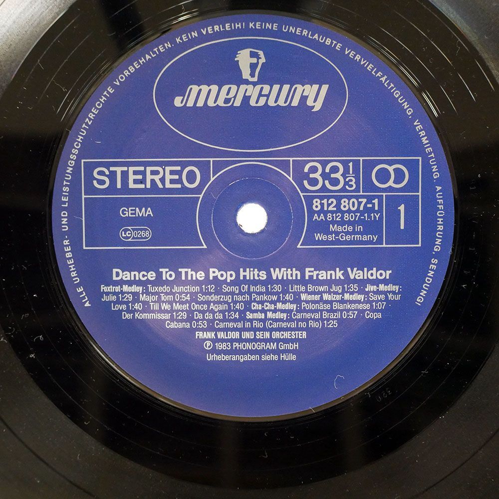 FRANK VALDOR/DANCE TO THE POP HITS WITH FRANK VALDOR/MERCURY 8128071 LPの画像2