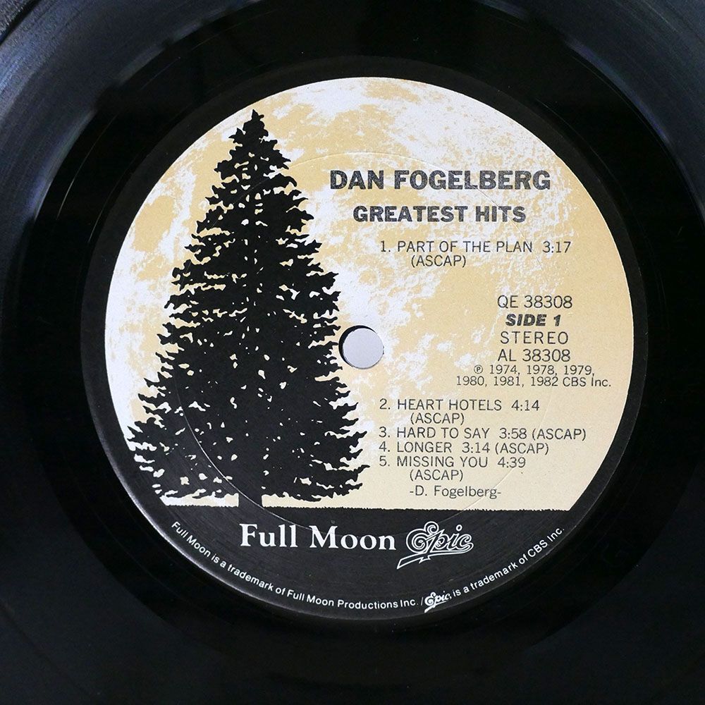 米 DAN FOGELBERG/GREATEST HITS/FULL MOON QE38308 LPの画像2