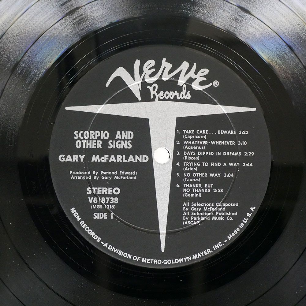 米 GARY MCFARLAND/SCORPIO AND OTHER SIGNS/VERVE V68738 LPの画像2