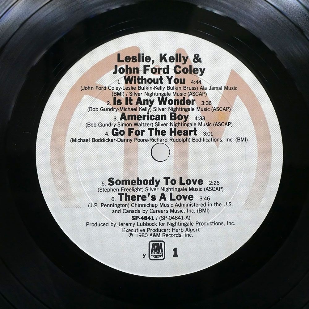 米 LESLIE & KELLY/LESLIE, KELLY & JOHN FORD COLEY/A&M SP4841 LPの画像2