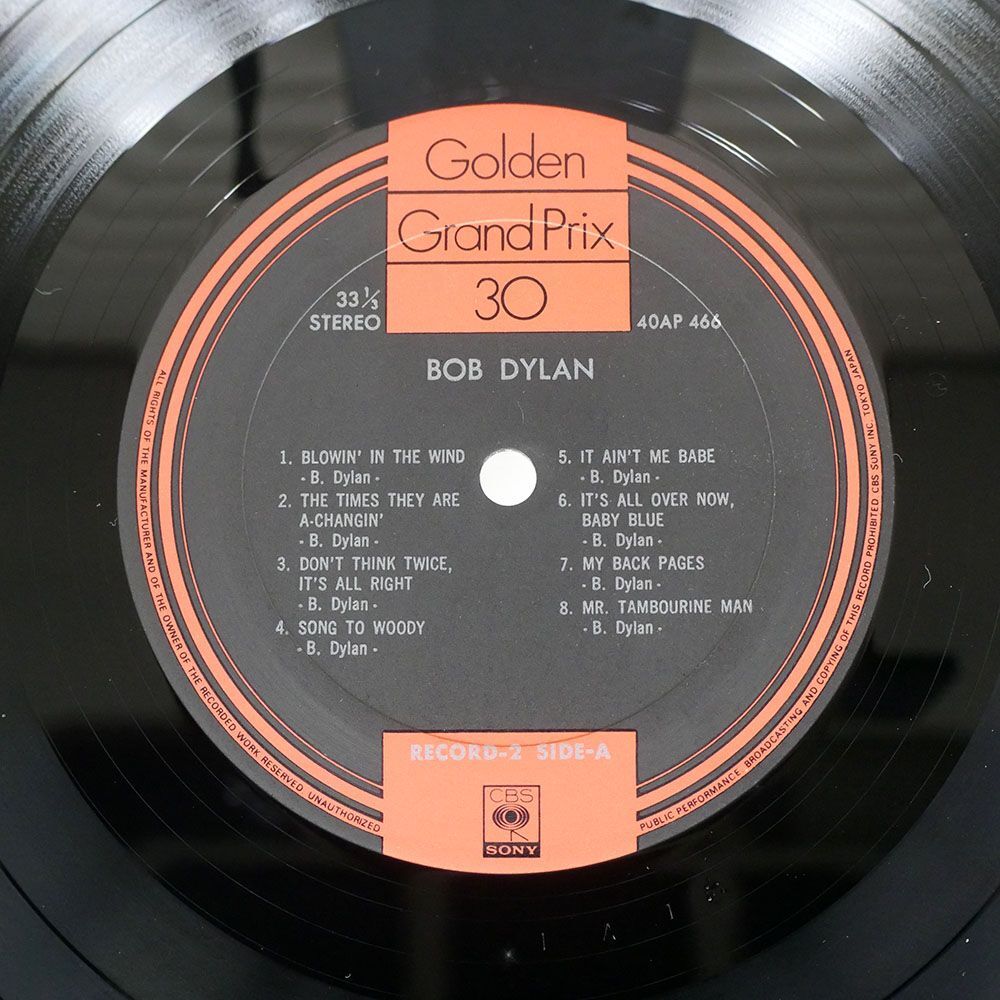 BOB DYLAN/GOLDEN GRAND PRIX 30/CBS/SONY 40AP465 LPの画像2