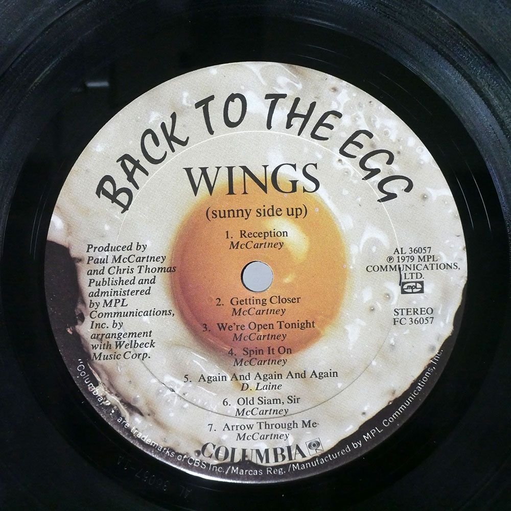 米 WINGS/BACK TO THE EGG/COLUMBIA FC36057 LPの画像2