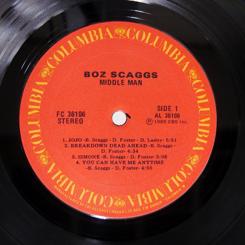 BOZ SCAGGS/MIDDLE MAN/COLUMBIA FC36106 LPの画像2