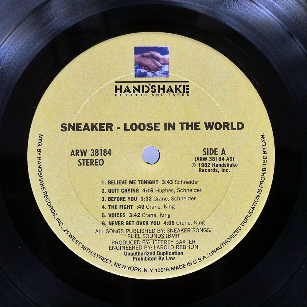 SNEAKER/LOOSE IN THE WORLD/HANDSHAKE RECORDS AND TAPES ARW38184 LPの画像2