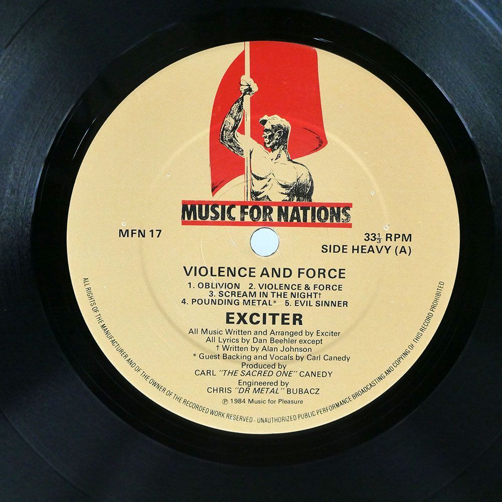 英 EXCITER/VIOLENCE & FORCE/MUSIC FOR NATIONS MFN17 LPの画像2
