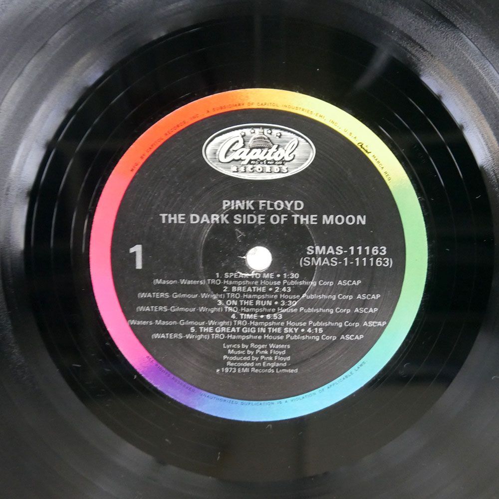 米 PINK FLOYD/DARK SIDE OF THE MOON/HARVEST SMAS11163 LPの画像3