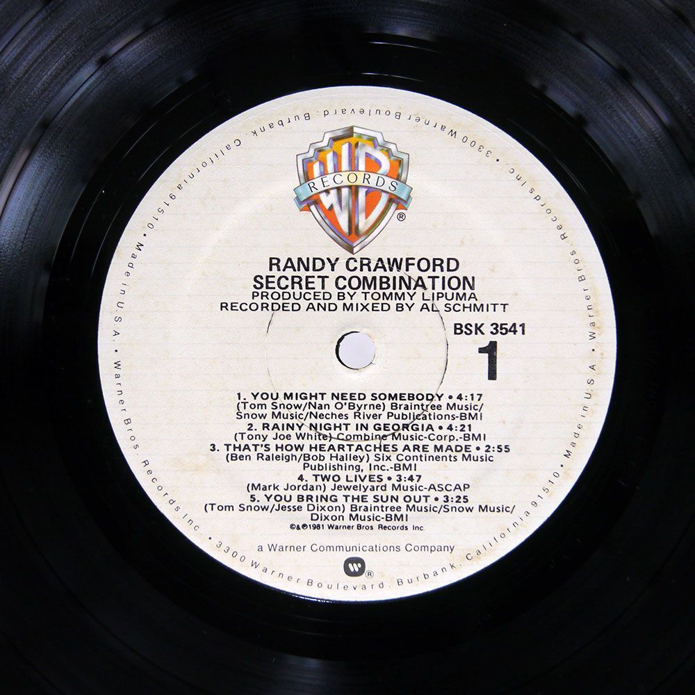 米 RANDY CRAWFORD/SECRET COMBINATION/WARNER BSK3541 LP_画像2