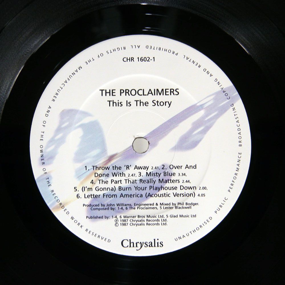 英 PROCLAIMERS/THIS IS THE STORY/CHRYSALIS CHR1602 LPの画像2