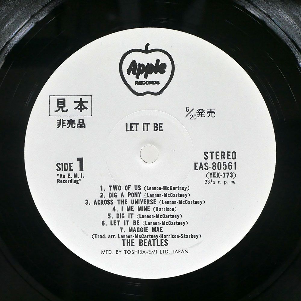見本盤 ビートルズ/レット・イット・ビー/APPLE EAS80561 LPの画像3