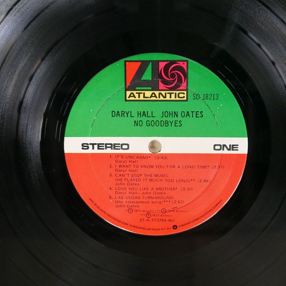 米 DARYL HALL & JOHN OATES/NO GOODBYES/ATLANTIC SD18213 LPの画像2