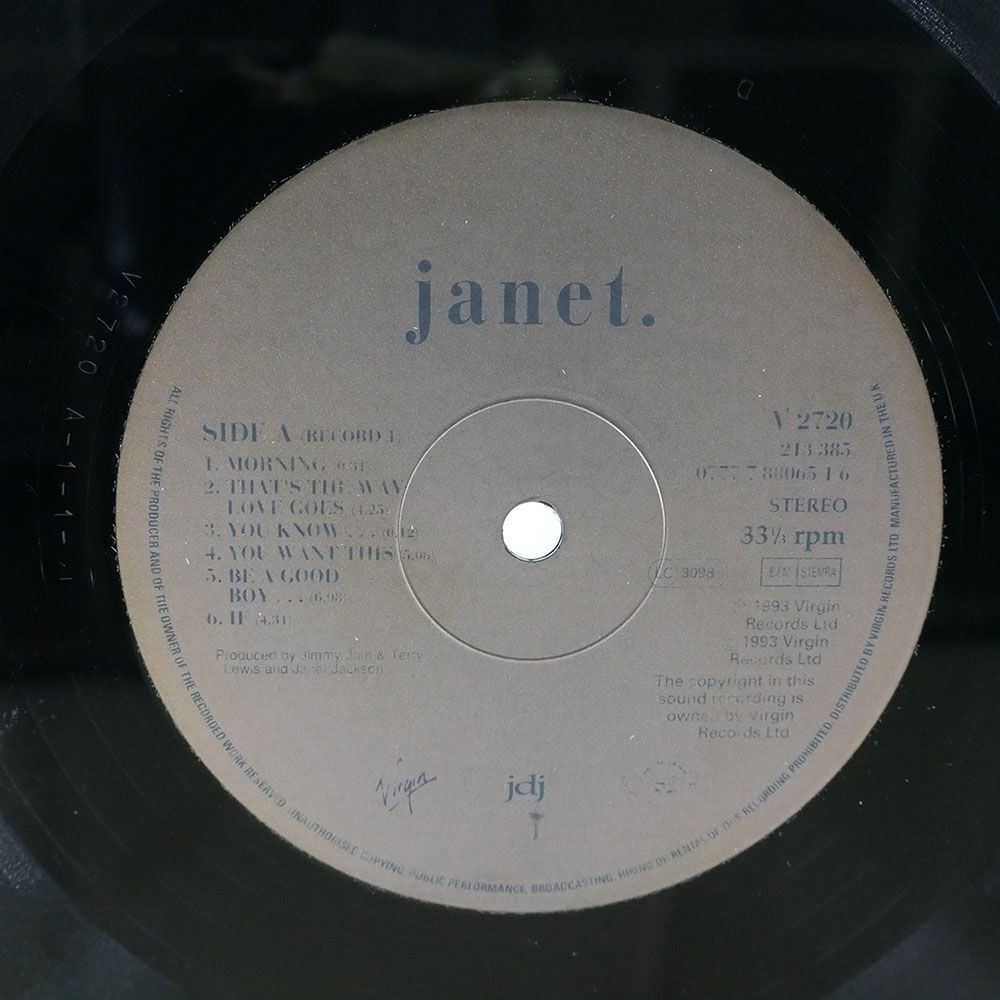 JANET JACKSON/JANET/VIRGIN V2720 LP