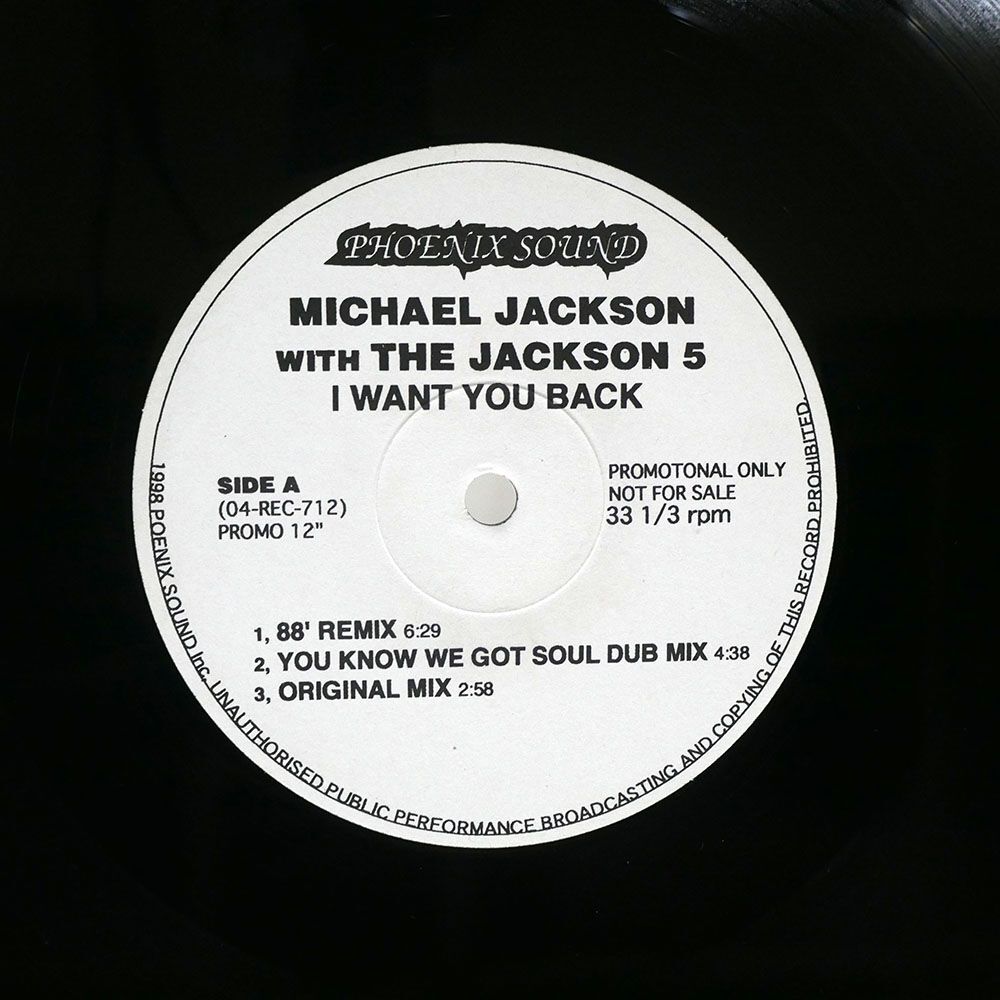MICHAEL JACKSON/I WANT YOU BACK/PHOENIX SOUND 04-REC-712 12の画像2