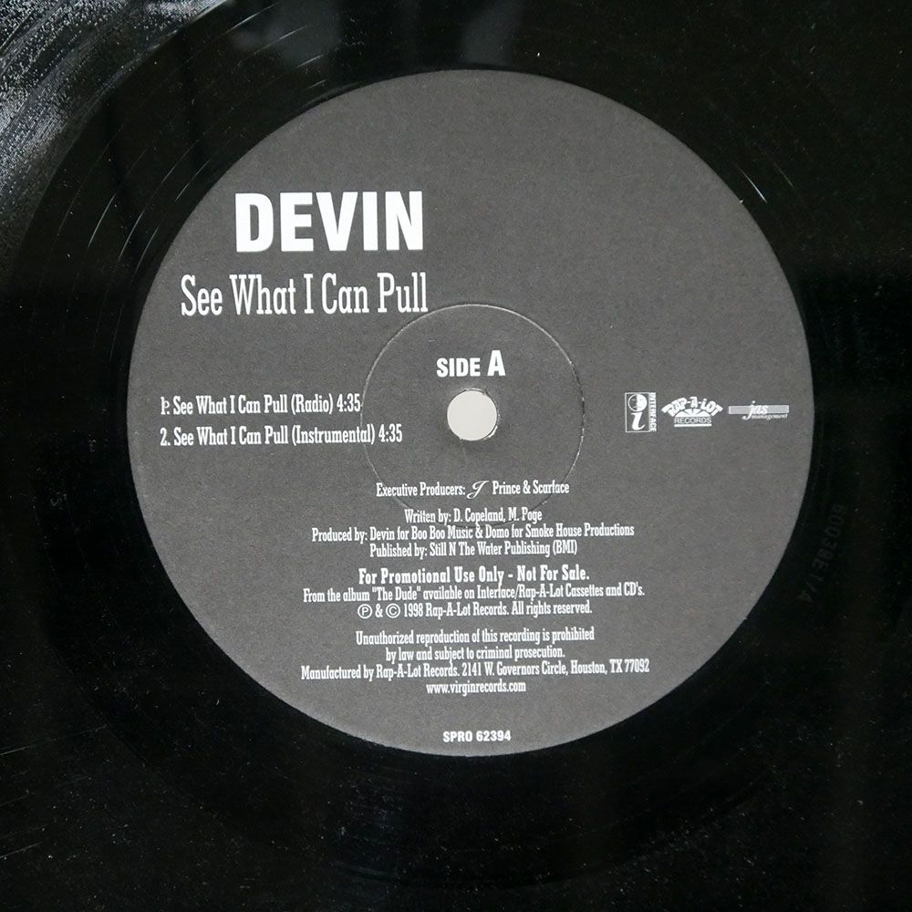 DEVIN THE DUDE/SEE WHAT I CAN PULL / GEORGY/RAP-A-LOT SPRO62394 12_画像1