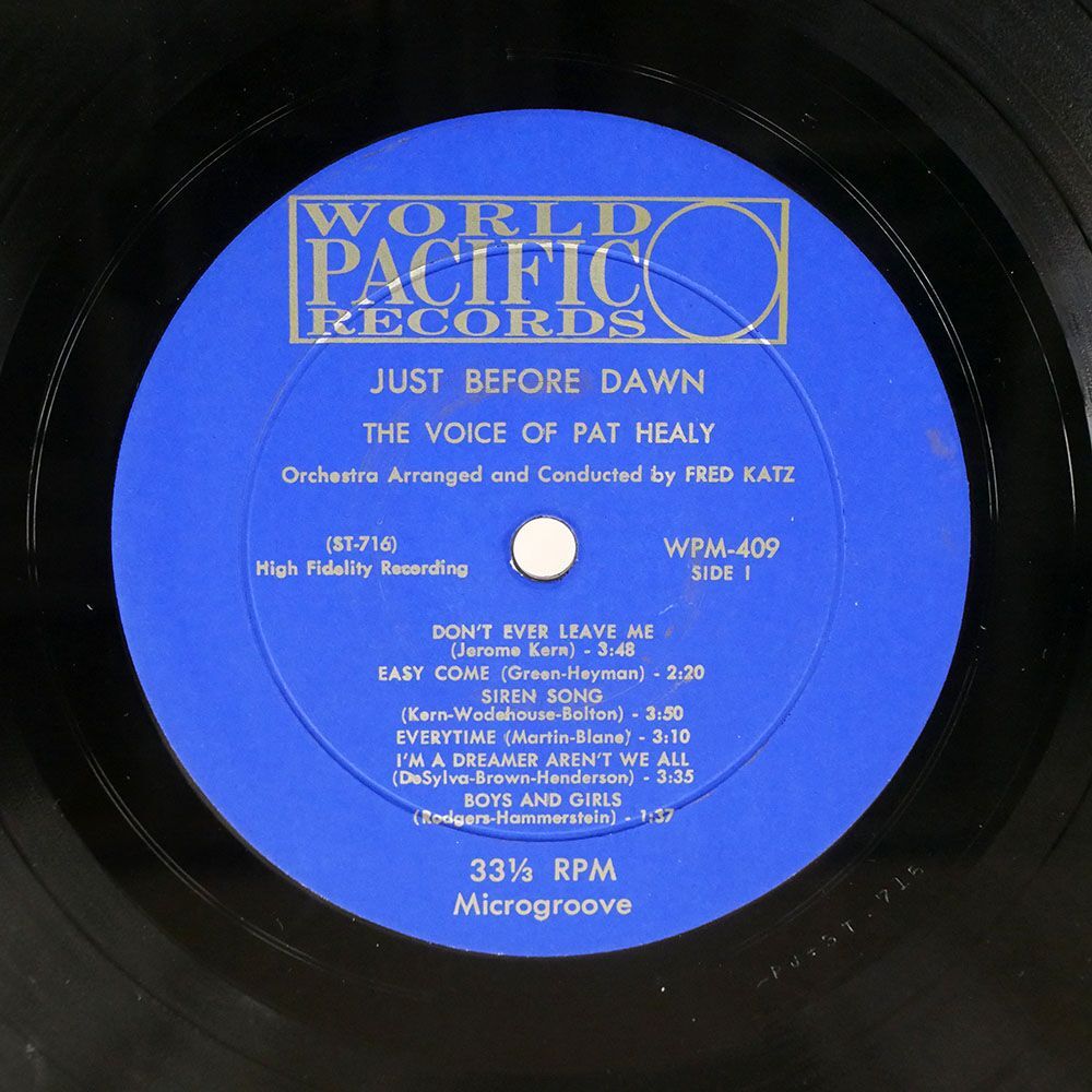 米 PAT HEALY/JUST BEFORE DAWN/WORLD PACIFIC WPM409 LPの画像2