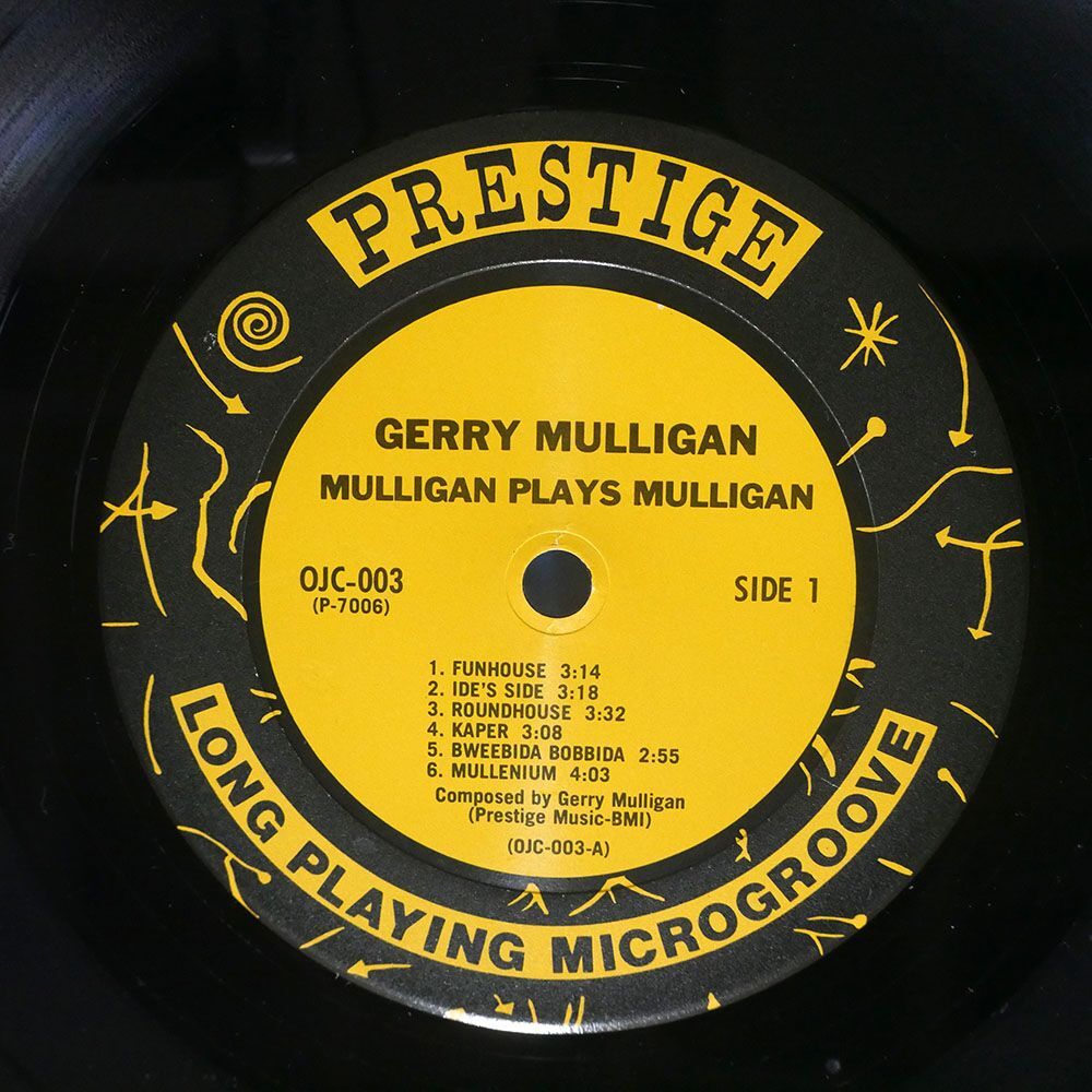 GERRY MULLIGAN/MULLIGAN PLAYS MULLIGAN/ORIGINAL JAZZ CLASSICS OJC003 LPの画像2