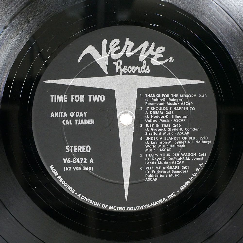 米 ORIGINAL ステレオ盤 ANITA O’DAY / CAL TJADER/TIME FOR 2/VERVE V68472 LPの画像2