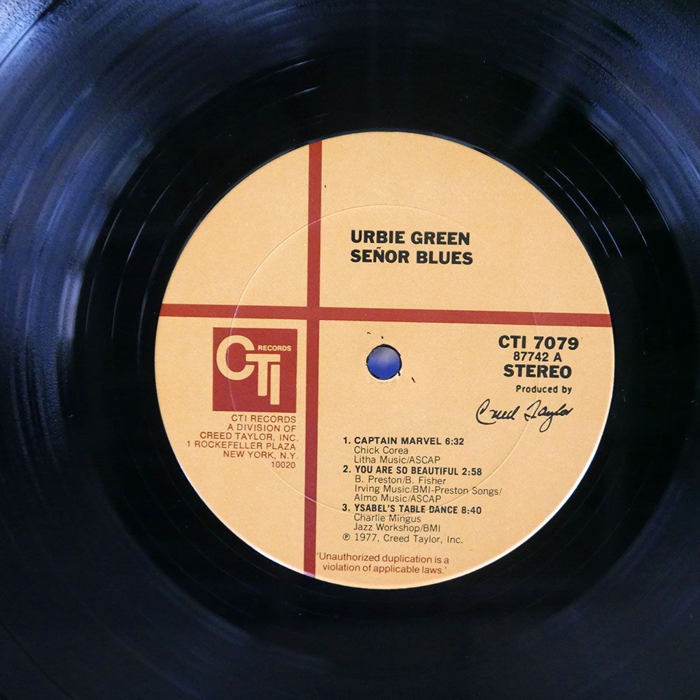 URBIE GREEN/SEOR BLUES/CTI CTI7079 LPの画像2
