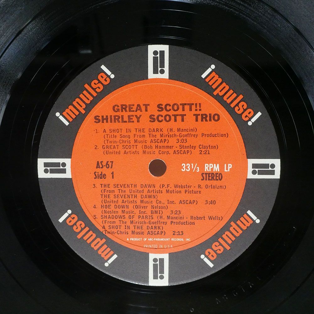 SHIRLEY SCOTT TRIO/GREAT SCOTT/IMPULSE LPの画像2