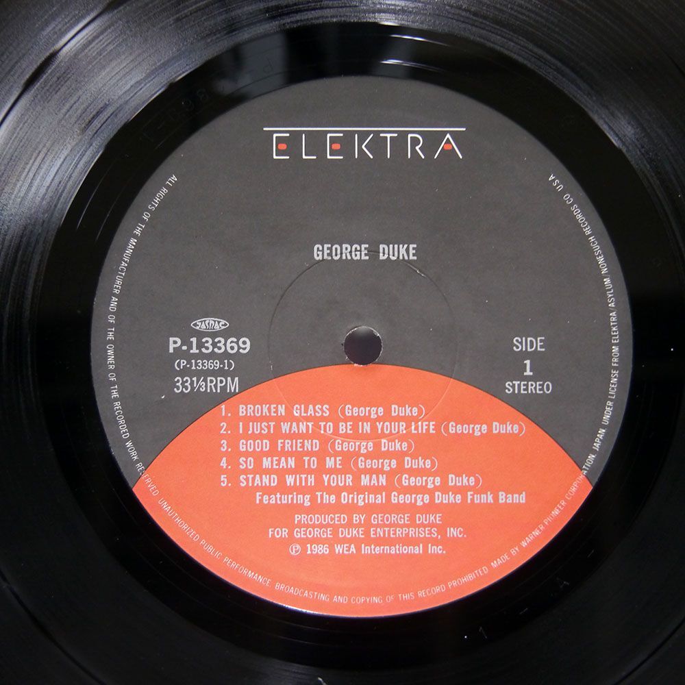 ジョージ・デューク/GEORGE DUKE/ELEKTRA P13369 LP_画像2