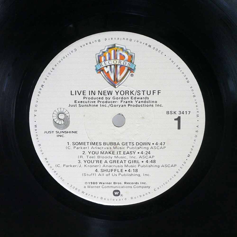 米 STUFF/LIVE IN NEW YORK/WARNER BROS. BSK3417 LPの画像2