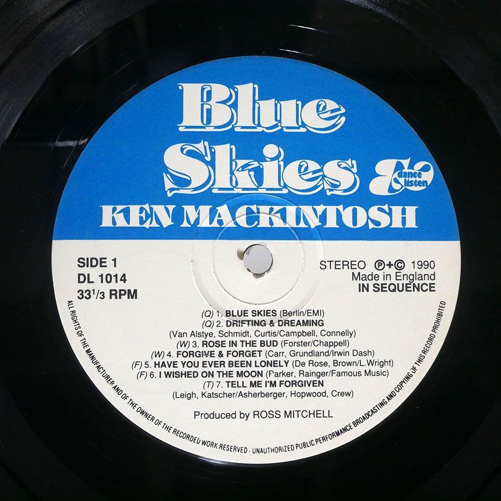 KEN MACKINTOSH/BLUE SKIES/DANCE & LISTEN DL1014 LP_画像2