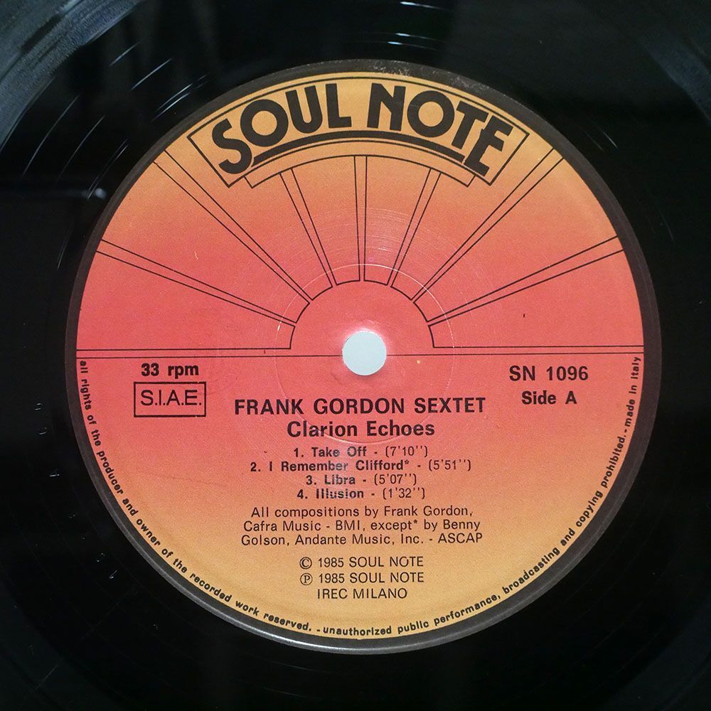 FRANK GORDON/CLARION ECHOES/SOUL NOTE SN1096 CD_画像2