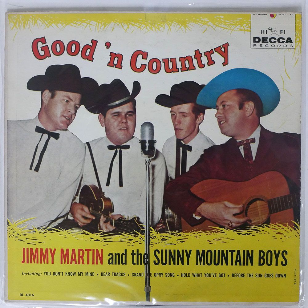 米 JIMMY MARTIN AND THE SUNNY MOUNTAIN BOYS/GOOD’N COUNTRY/DECCA DL4016 LPの画像1